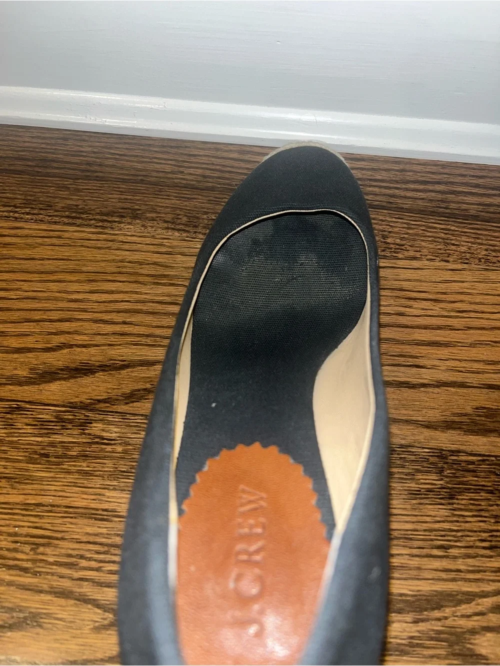 J. Crew Wedge Espadrille in Black Canvas